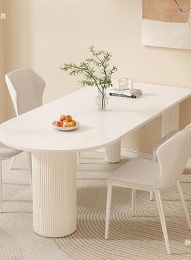 法式奶油餐椅组JAO合餐桌小户现型家用岛台体代简约宅寂桌风餐一