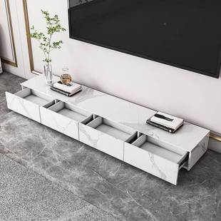 岩板电视柜茶282几组合轻奢客落厅地小户型柜白色现代地简约台地
