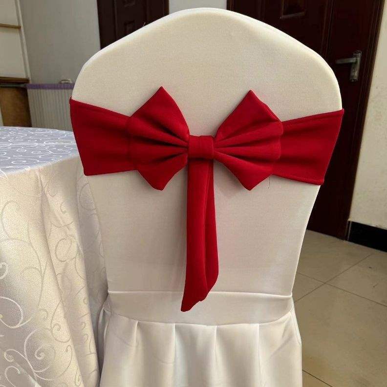 婚庆宴会提花蝴蝶结椅背弹力带