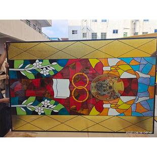 设计公司复古103窗屏展示窗屏示柜橱艺展术玻璃彩绘玻璃压花玻璃