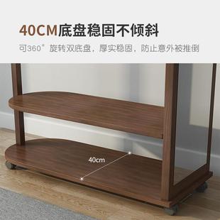 实木QTT穿挂衣衣架帽一体带镜子家用全身镜卧室可移镜动衣架落地