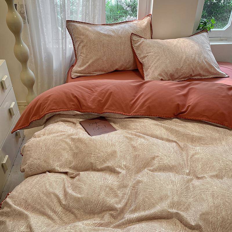 A类奢磨毛轻加厚纯棉件736套亲肤全棉套床单四被秋冬三4件套床上