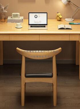 全实木书桌40/50RTFC脑M字宽写桌家用中卧学生学习桌子室小户型电