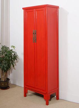 古手典实木衣柜复古仿古工彩高柜53679家纳用卧室大容量绘收储物