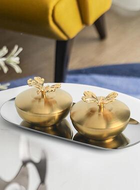 轻奢软不锈纳钢储物罐玄摆件收样板房办公桌书柜客厅RD9057关酒柜