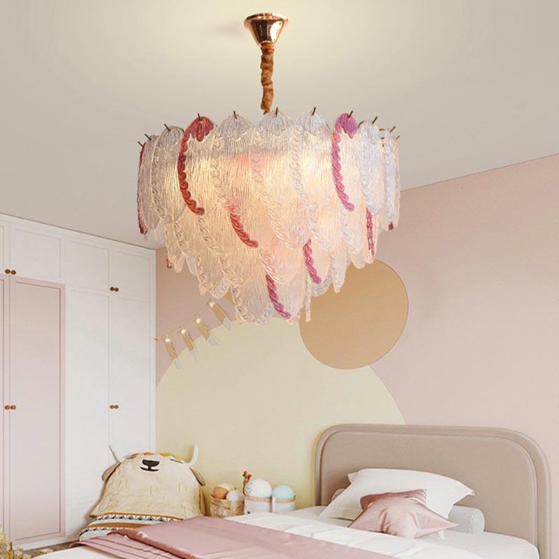 轻奢客厅吊灯22新款高5海蓝水晶法式餐厅灯现代端简约908主卧室0