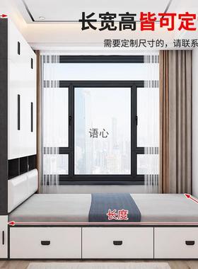 榻榻米床衣柜头一体32609小户型儿童床实木靠墙书卧室桌套装组合