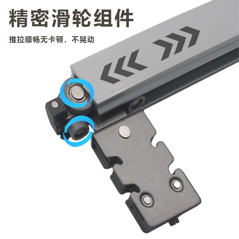叠衣橱柜QWZ无下轨折平衣移门吊轨滑轮轨道帽间柜静音推拉门五金