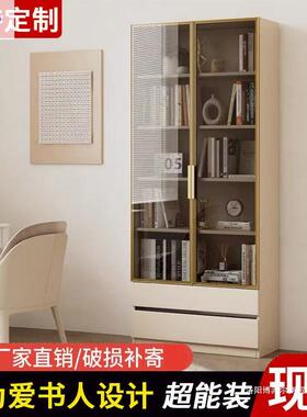书柜一书体整墙顶轻到奢整墙书柜柜做子柜玻璃门KJZ收纳柜酒柜