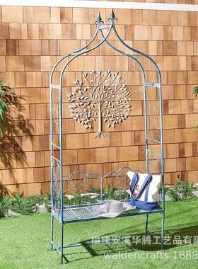 复古做旧户外椅子艺座拱门花园物阳台置HT-K0251椅庭院花架铁铁线