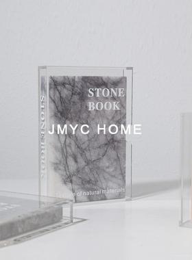 简现代大理展石装饰书LYN本摆件样板间软装书书柜示柜房软装饰约