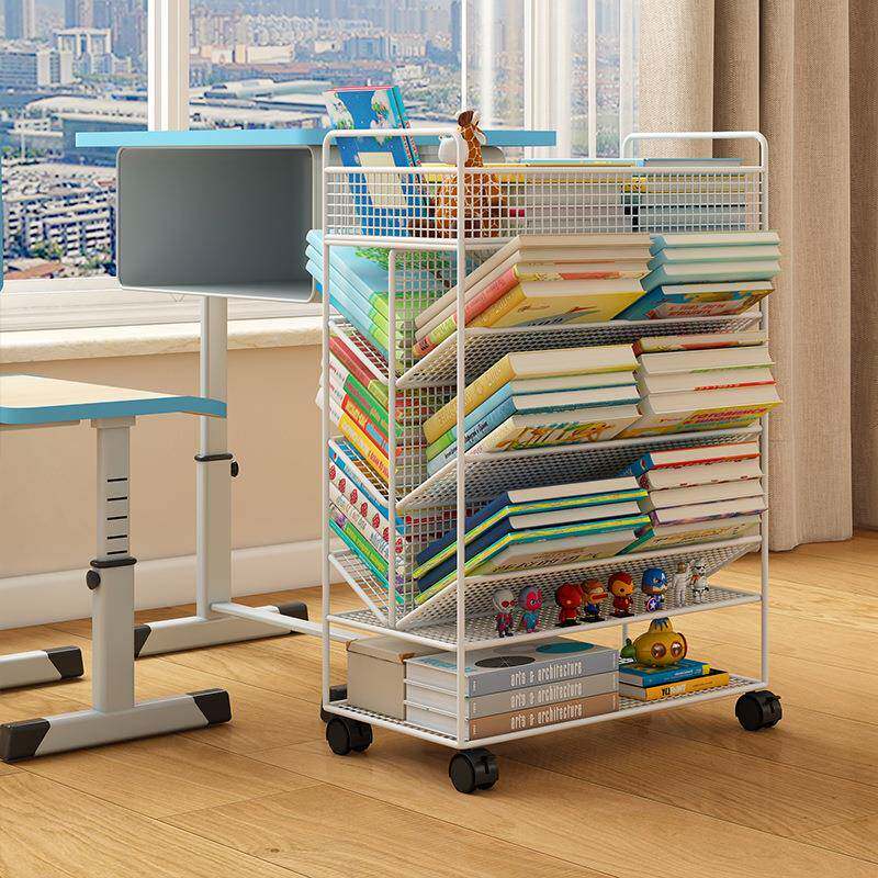 桌下移动可书架教室课桌简易带轮置物架学生书桌落地书纳nGkpzP4s