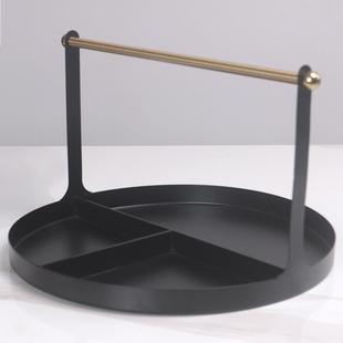 现代简约轻奢新中处式盘金属托盘摆件售板楼XDA样圆形长方形收纳