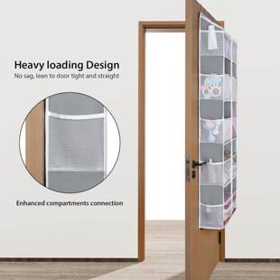 可双排大尺寸门后纳袋明透收视杂物收纳挂袋毛线球储物袋门后HO51