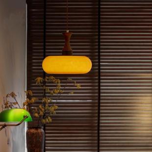 中古胡桃木客厅室餐厅卧璃实木吊灯24313复古田日式 园奶油风玻灯