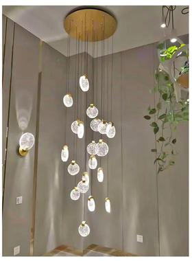 2U8K别墅复式梯转吊灯新款水晶现代简约F767J9S6轻奢旋lft公楼寓