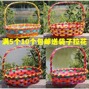 ?藤编Fhhxughr色水果篮送礼果篮蔬菜篮采摘篮舞篮插花鸡蛋篮篮手