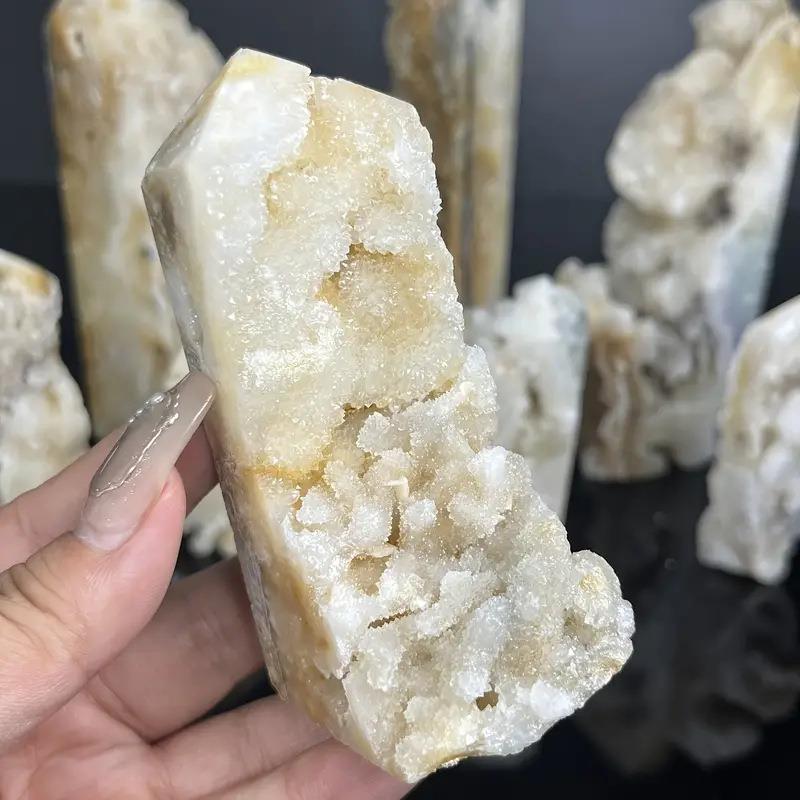 679东柱海天然矿石宝石霜四异形面摆件糖单尖柱装饰品工艺品热销