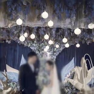 顶9QXC婚庆色白球泡圆球灯串珠龙吊灯婚礼堂吊装 饰布置道F7665JT8