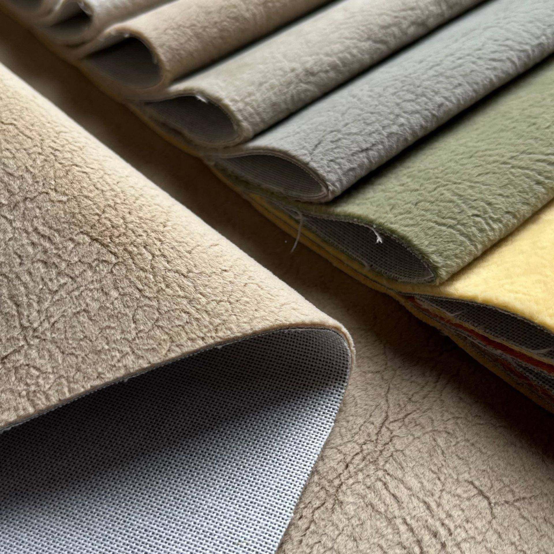 现色货供应仿皮长短毛猫爪单易去污免植绒沙发FMF防面料防洗水绒