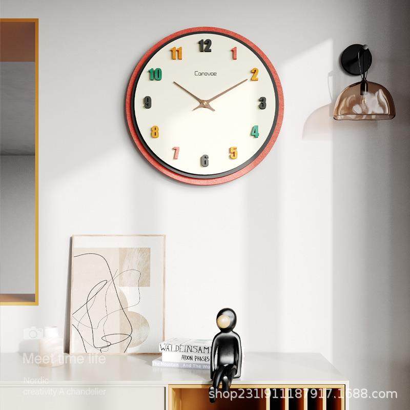 表爆款钟简约轻奢时尚饰Canovoe-家钟用挂表静音时挂墙创意客厅挂