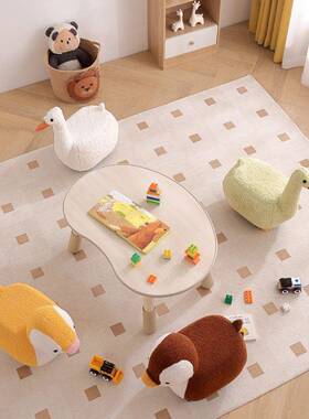 滑轮带娃矮企鹅凳大白鹅凳凳客茶厅几凳换鞋凳动物儿童凳凳卧OYV