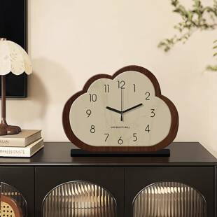 北欧风云朵桌摆面时钟摆台F996H7TS式创意台钟座钟级感钟客厅装饰