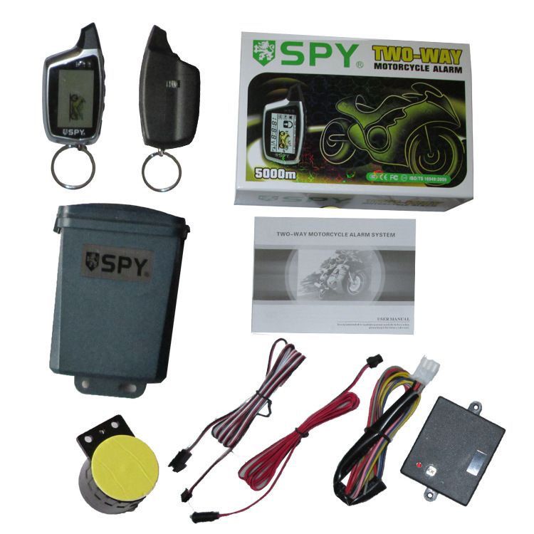 SPY双向报警器防盗器电金劲战四代目坐垫摩托车一键启动将遥控器