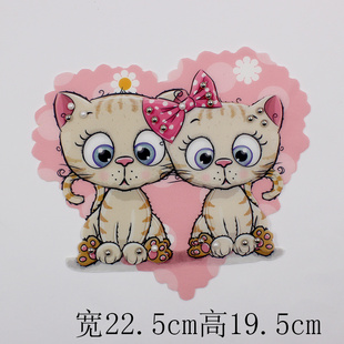 热转印镶珠大号粉色系布贴可爱卡通立体补丁贴衣服羽绒装饰手缝贴