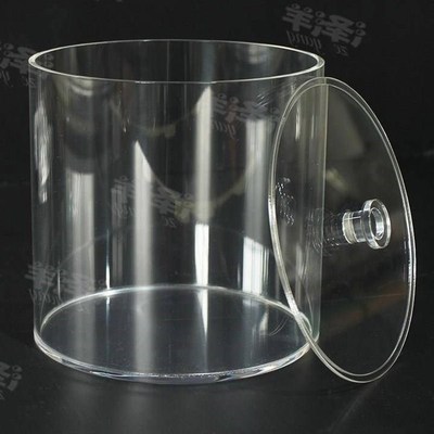 定做亚克力有机玻璃管透明圆柱形容器罩子圆形法兰带盖圆桶盒子