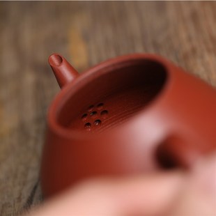 复古 剑式梨壶 宜兴紫砂朱泥吴建强功夫茶壶手把壶出水断水好茶具