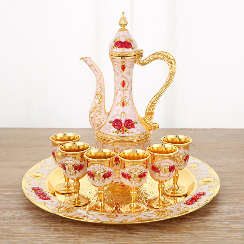 欧式酒壶家用复古老酒壶仿古风白酒杯创意俄罗斯酒具礼盒8件套装