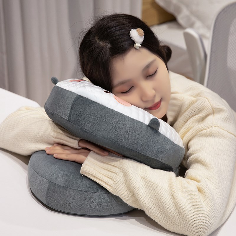 冰豆豆午睡枕趴睡枕办公室抱枕女生午睡神器小学生桌上睡觉枕头夏