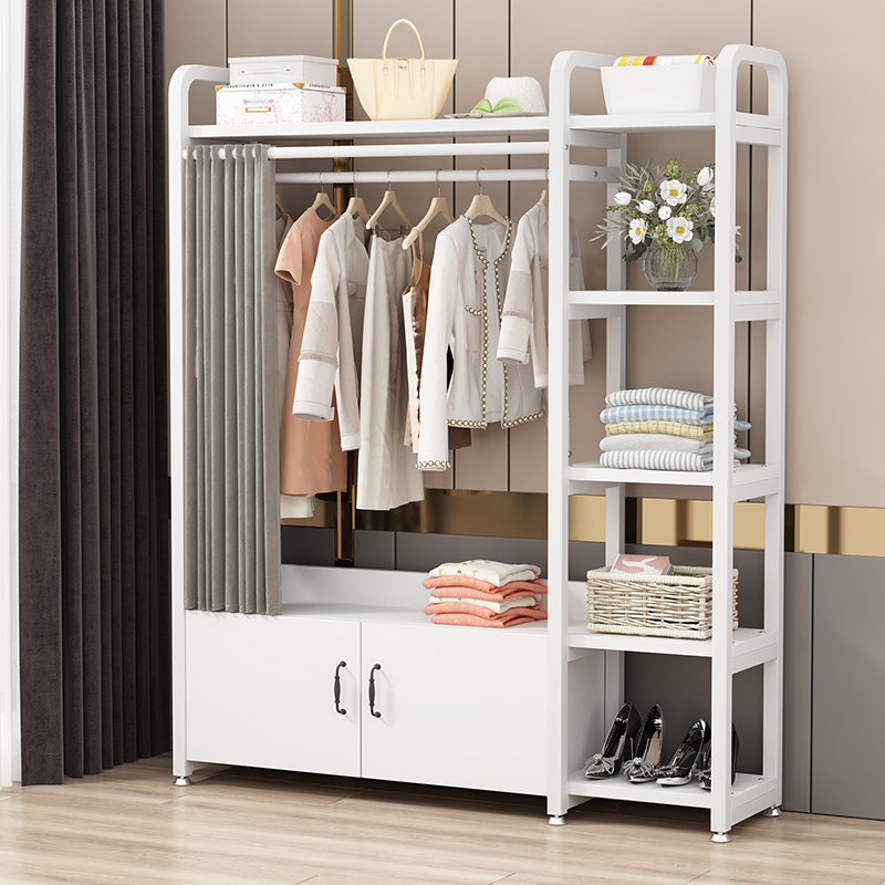 衣帽架实木挂衣架落地卧室家用客厅简易衣服收纳置物架立式置衣架