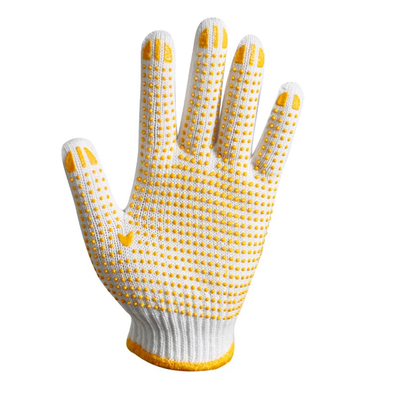 点胶手套加厚防滑男工地干活劳工劳动纯棉线棉纱手套劳保耐磨工作
