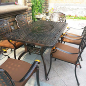 户外铸铝桌椅别墅室外庭院休闲铁艺家具露天阳台座椅组合五件套