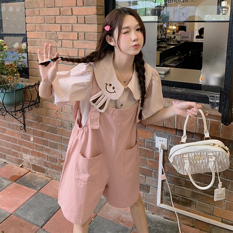 大码女装2024胖mm显瘦套装耳朵兔设计两面穿背带短裤+笑脸兔衬衫,女装/女士精品,大码套装,淘宝优惠券,粉丝福利购,淘宝优惠卷