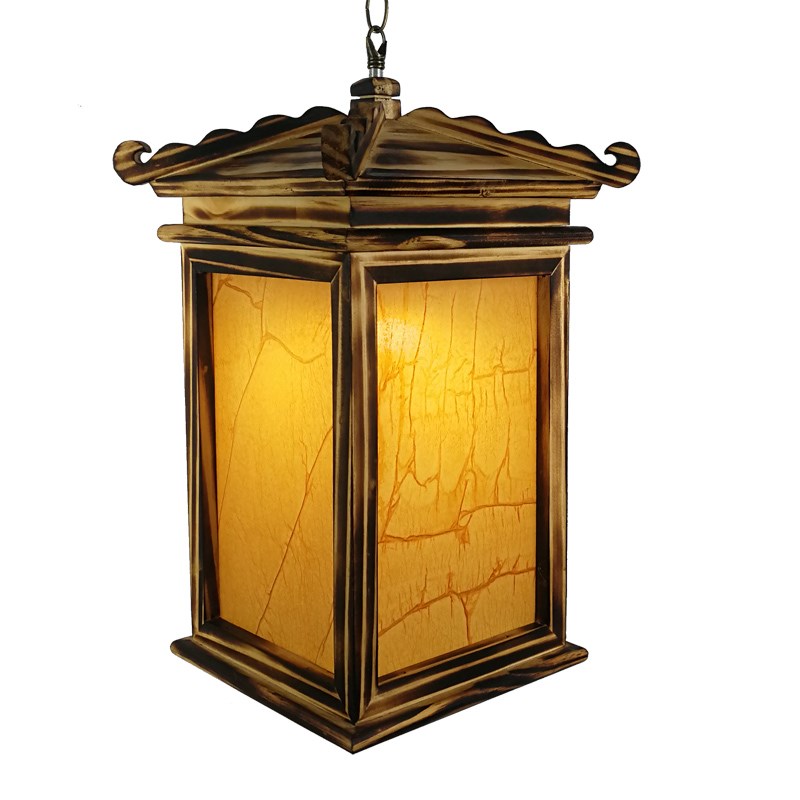 中式仿古实木茶楼茶字广告印字定制做户外防水庭院宫灯灯笼吊灯