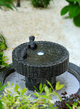 流水摆件天然石材户外喷泉简约新中式水系水景循环水装饰花园庭院
