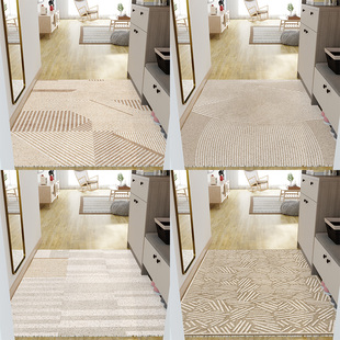 原木风入户门地垫丝圈竖版垫子日式侘寂风进门内玄关地毯防滑脚垫