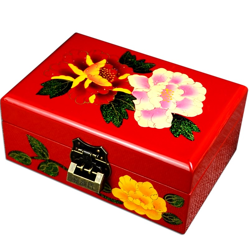 民间特色手工艺品漆器首饰盒珠宝收纳盒结婚嫁妆中国风小礼品