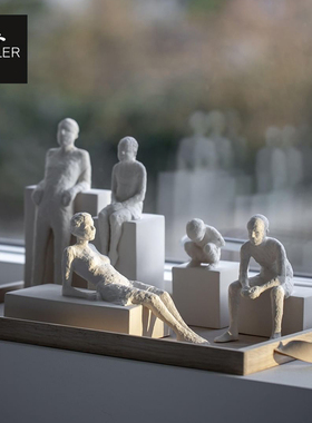 丹麦Kahler北欧陶艺雕塑摆件家居饰品书房办公桌创意人像书挡装饰