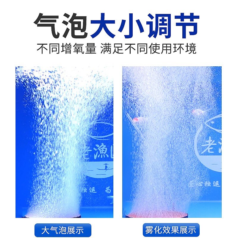 老渔匠鱼缸纳米气盘超静音低压气泡盘增氧气石细化器雾化沙盘气盘