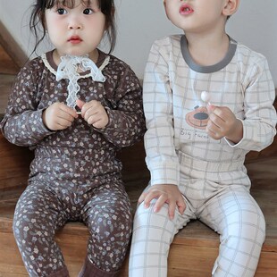 2025秋季儿童睡衣纯棉a类婴儿内衣套装女孩家庭服装男孩秋季服装