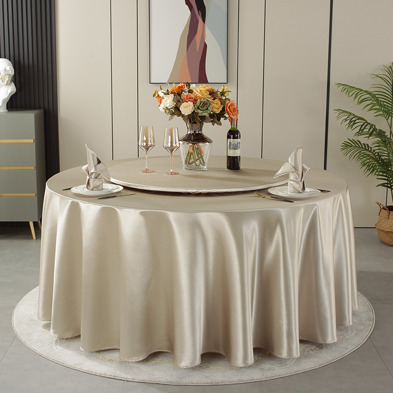 酒店桌布加厚大圆桌布感圆桌台布饭店餐厅家用圆形餐桌布布艺