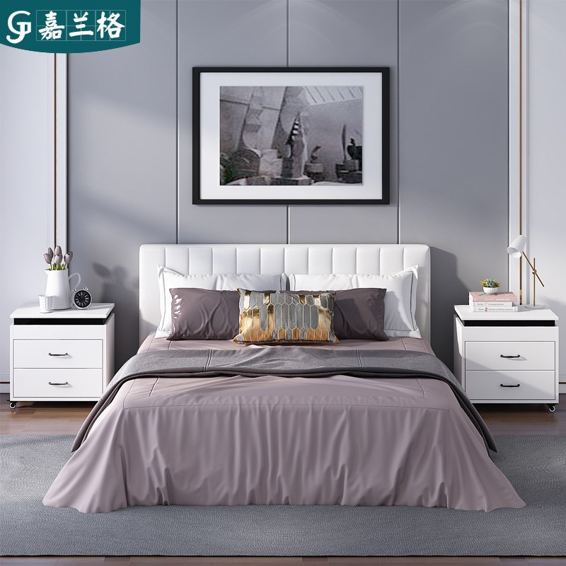 多功能升降床头柜带轮创意抽屉收纳柜子卧室储物柜床边柜C-005