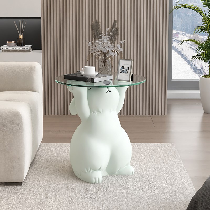 奶油风可爱猪客厅落地茶几摆件床头装饰电视柜沙发边几乔迁礼物