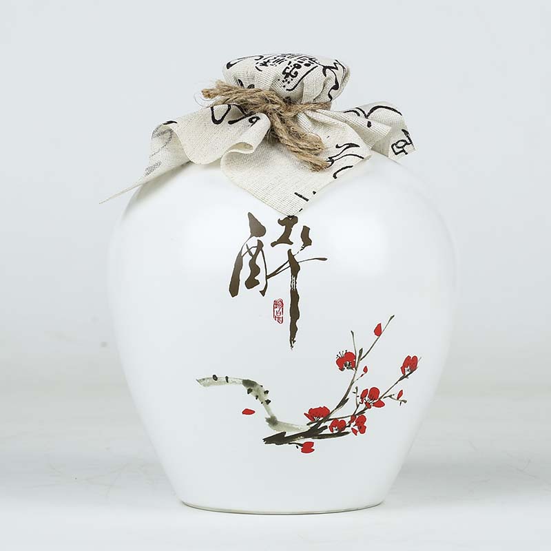 景德镇陶瓷密封空酒瓶5斤10斤家用小口带盖子酒壶酒罐酒坛酒缸专