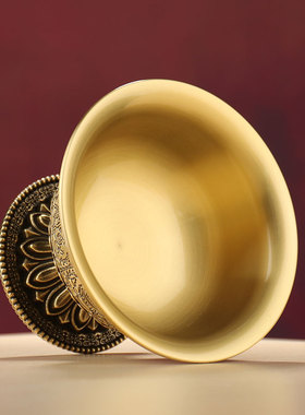 纯铜供水杯八吉祥藏式雕刻八吉祥家用家居用品八供杯供水碗圣水杯