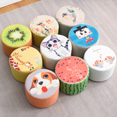 矮凳家用创意实木矮墩儿童小板凳网红客厅卧室换鞋 凳子布艺圆凳子